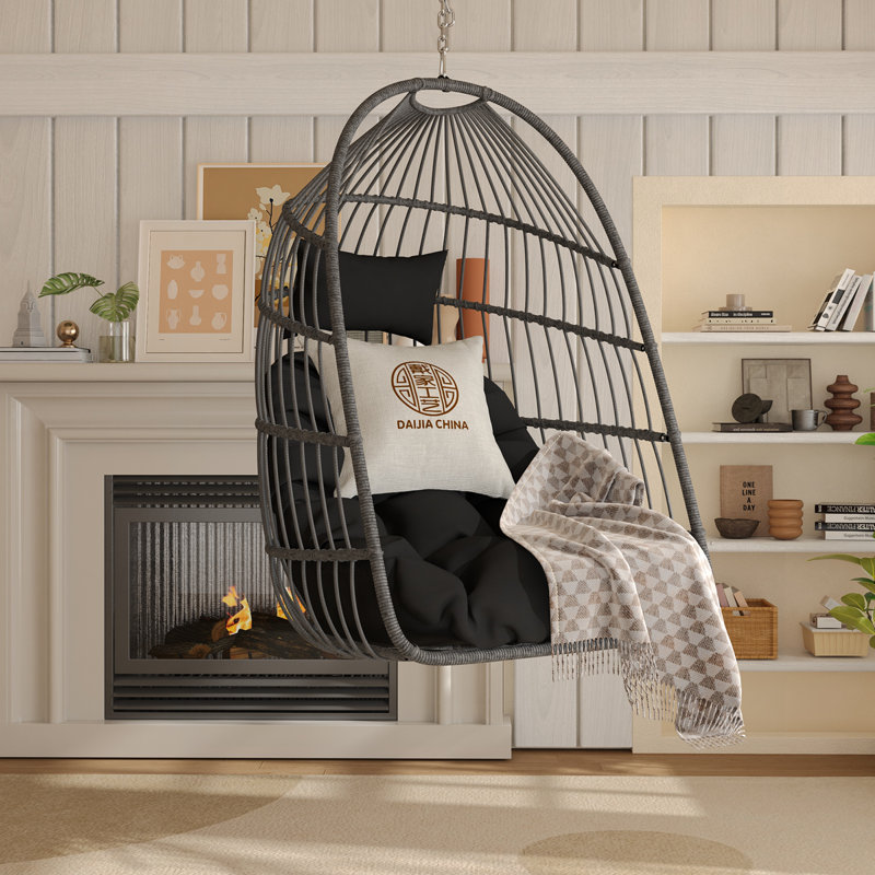 Chaise suspendue en rotin pour l'extérieur PE, Gris