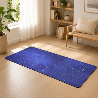 Blue TPE anti slip yoga mat, 71.95 inch multifunctional suitable for women's Pilates, various fitness exercises