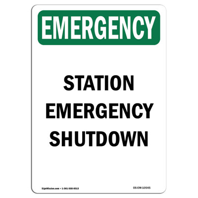 Station Shutdown Aluminum Sign 12 x 18