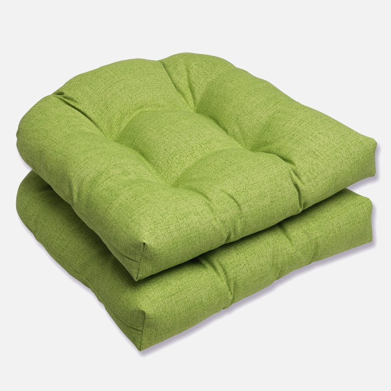 Renel Outdoor 5'' Dining Chair Chair Pad, Green Textured Solid