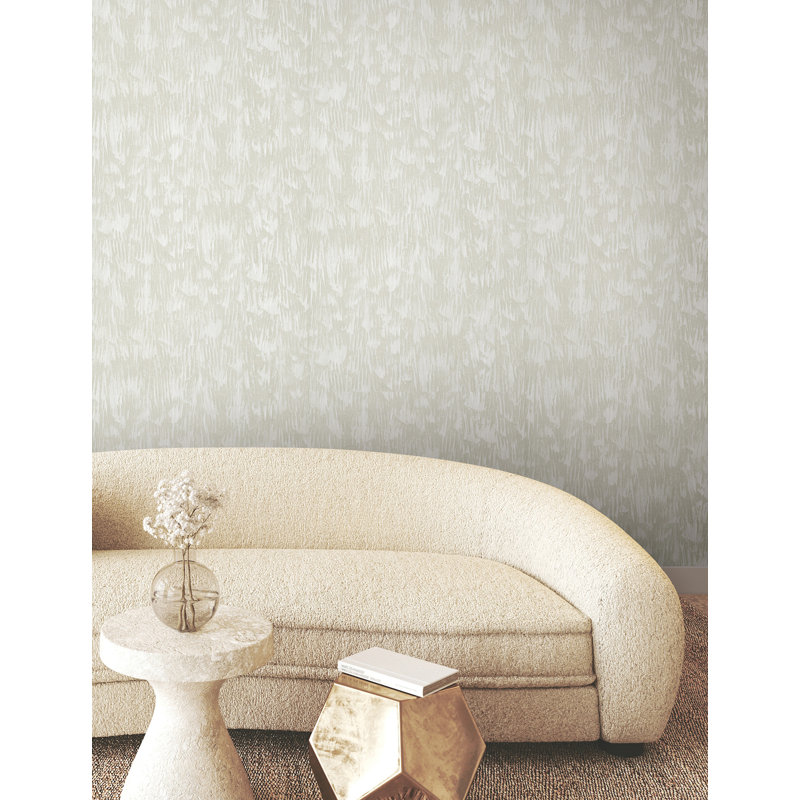 Papier peint doré à plumes, Crème clair