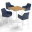 Oland & Travira 4 - Person Square 38" Long Powder Coated Aluminum Outdoor Dining Set