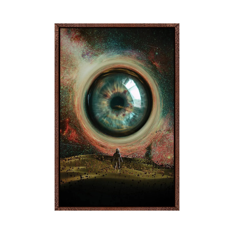 E Y E by Nicebleed - Print on Canvas, 101.6cm H x 66.04cm W x 3.81cm D, Classic Brown Wood Framed