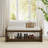 47" Accent Bench With Lower Shelf Shoe Rack, Padded Seating Bench For Living Room, Modern Compact Bed End Bench With Storage For Bedroom Seating, Removable Cushion, Brown, 47"W- Beige-565754128-565754134