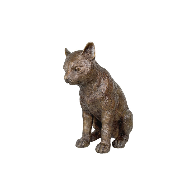 Bronze Sitting Cat Sculpture