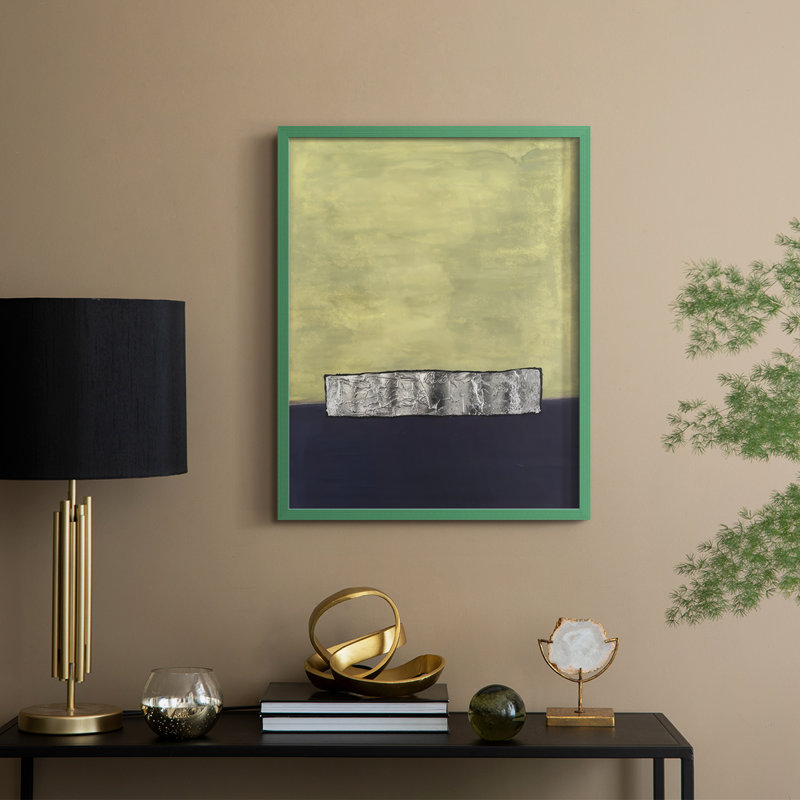 «Colorfield Compliment I», reproduction encadrée - bois massif, H 11 po x l 9 po, Vert
