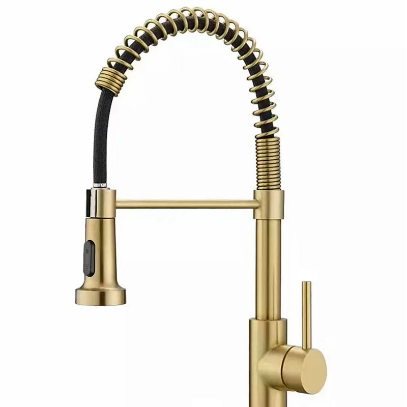 Kitchen Faucet With Pull Down Sprayer Industrial 1 Handle 1 Hole Or 3 Hole Faucet For Farmhouse Camper Laundry Utility Rv Wet Bar Sinks, Stainless Steel