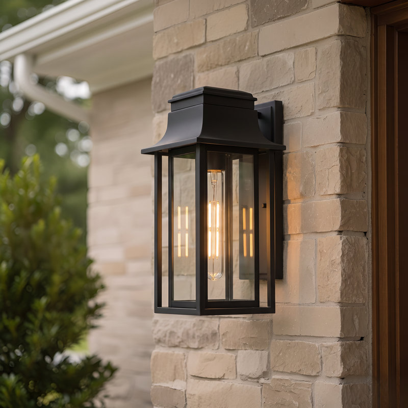 Garner 1-Light Matte Black Outdoor Wall Lantern