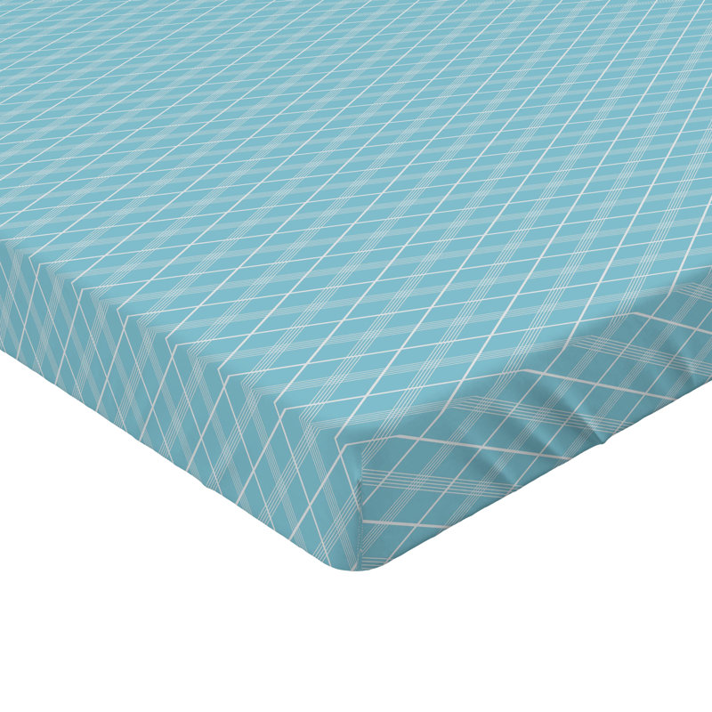 Ensemble de 2 draps-housses Ambesonne, Drap-housse de taille simple, Bleu pâle, blanc / argile