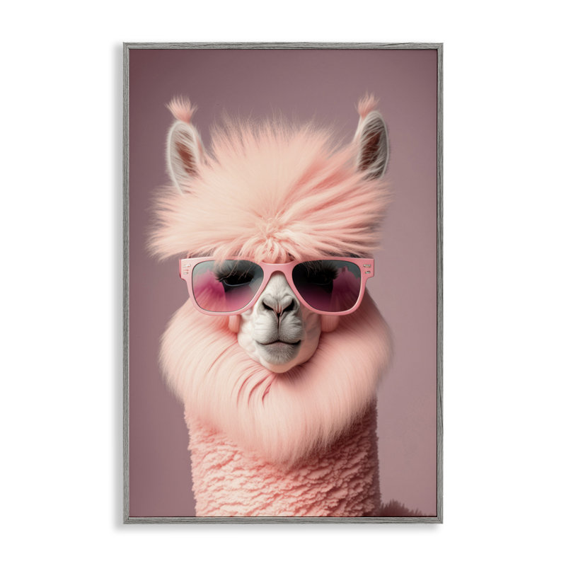 «Fluffy Pink Glam Alpaca», estampe numérique par Incado, Estampe numérique Farmhouse, H 30 po x l 20 po