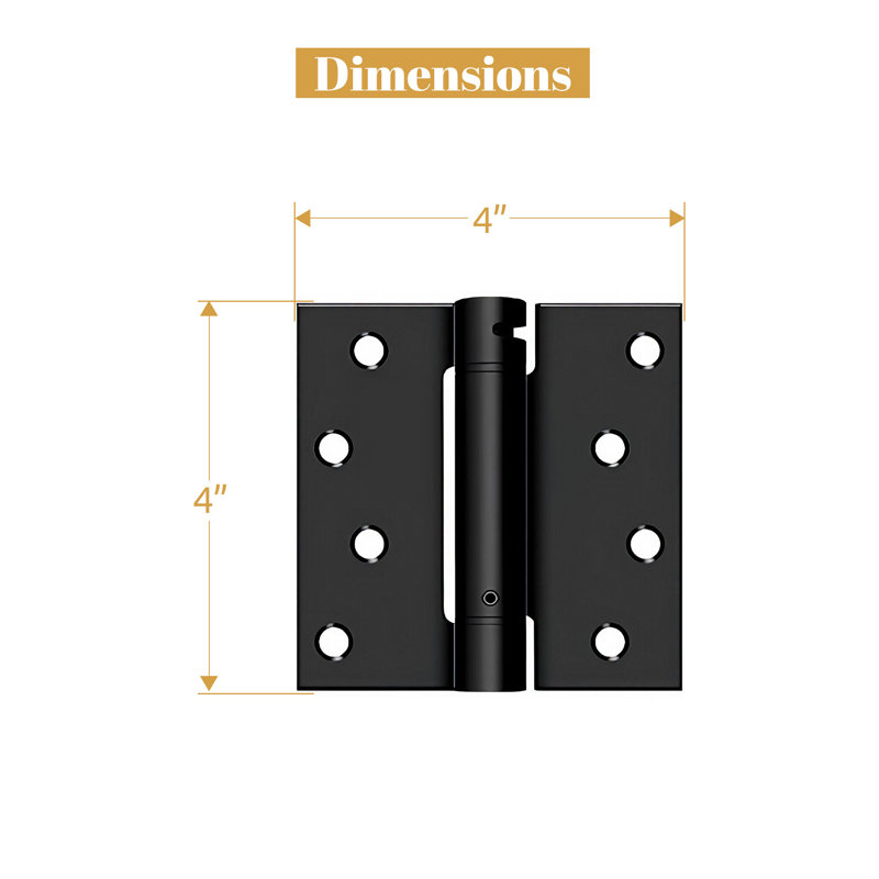 64'' x 64'' Steel Surface Mount Hinge, Paint Black