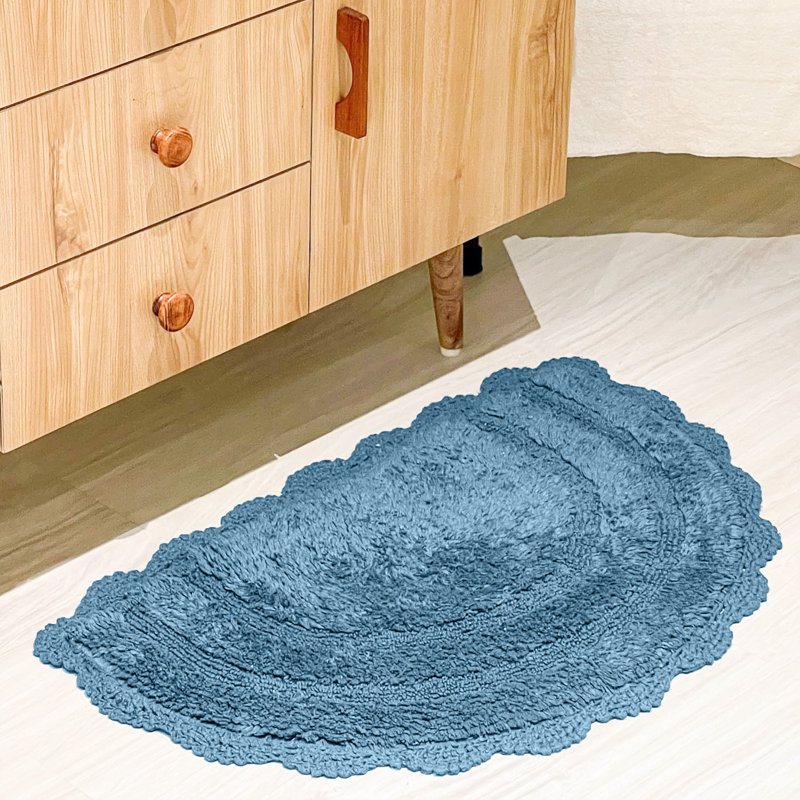 Tapis pour salle de bain Crouseville, Bleu de province