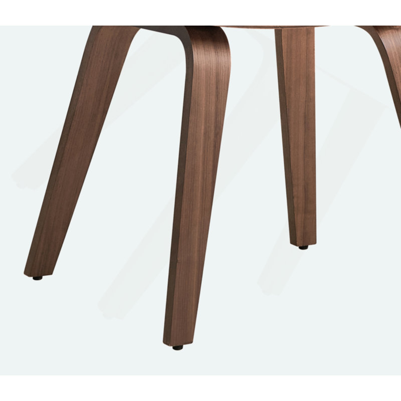 Casson White Velvet and Walnut Upholstered Side Chair