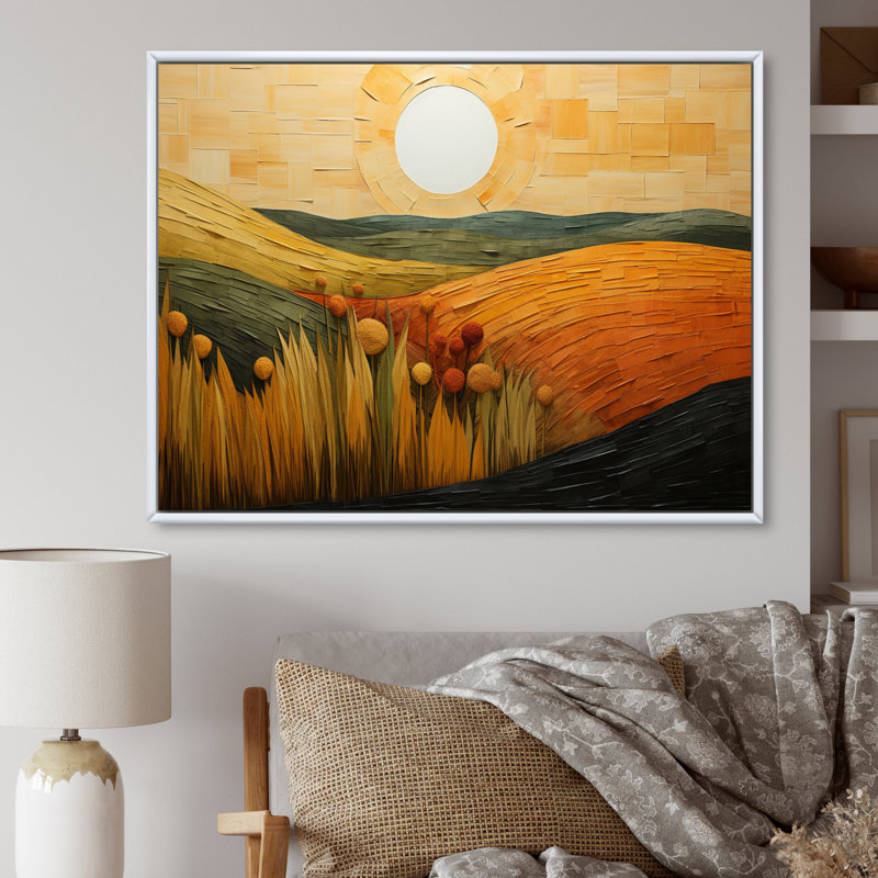 «Countryside Bold», impression géométrique sur toile, Cadre flottant blanc, H 24 po x l 32 po x P 1 po