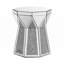 Table basse de style tambour avec incrustation de cristal miroir