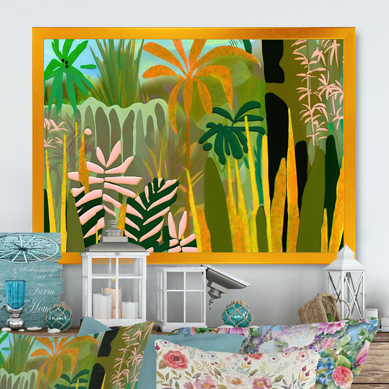 «Blossoming and Vibrant Jungle Flora III», reproduction sur toile, H 24 po x l 32 po x P 1 po