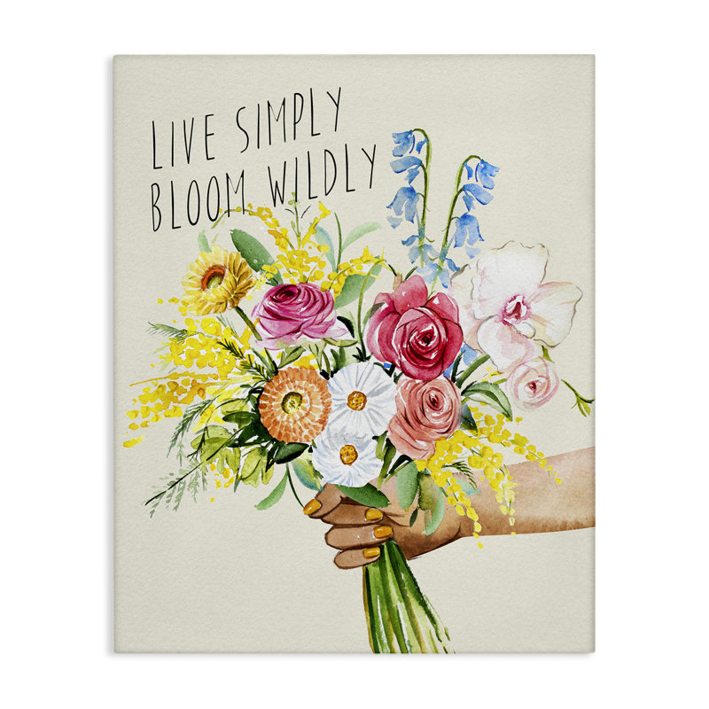 «Live Simply Bloom Wildly» par Enya Todd, H 48 po x l 36 po