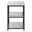 Table d'appoint de salon moderne avec stratifié gris et métal noir décoratif pour un look élégant
