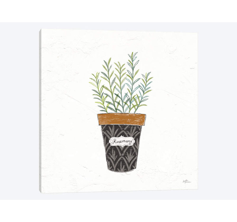 «Fine Herbs IX» par Janelle Penner, impression sur toile tendue, H 18 po x l 18 po x P 1,5 po, Toile tendue, Pas de tapis