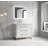 Genai 40 " W Freestanding Standard Free Standing Single Double Single Vanity Bathroom Vanity With Stone Top