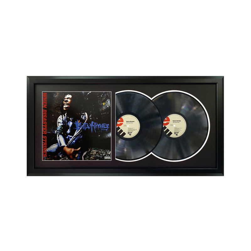 Busta Rhimes "When Disaster Strikes", double disque encadré avec passe-partout noir, Noir