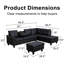Ensemble de canapé modulaire en similicuir 3 pièces avec méridienne et repose-pieds pour le salon