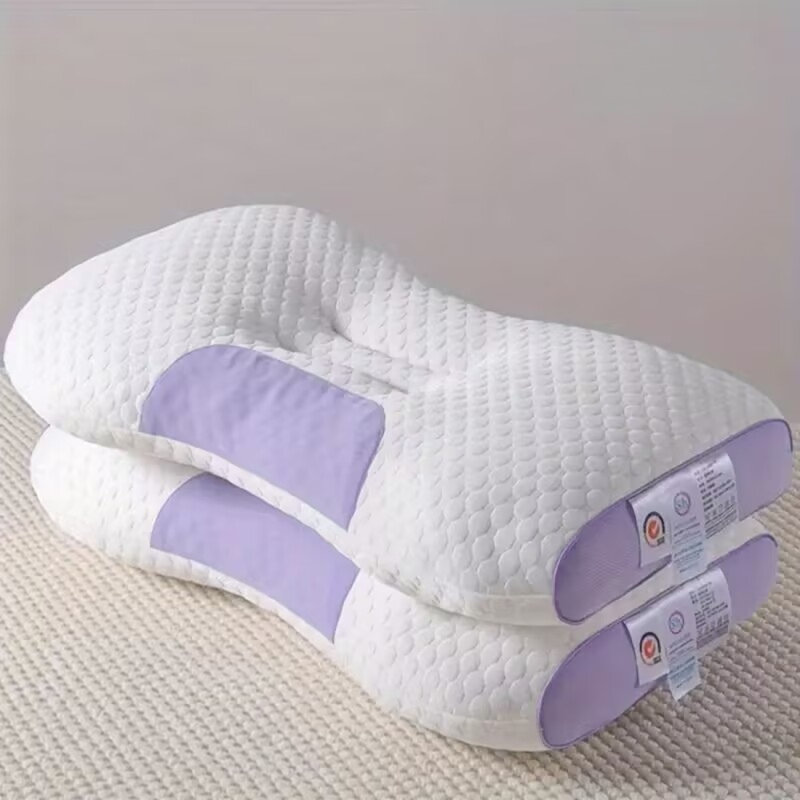 2 Pieces YBZ 4D Knitted Cotton Massage Pillow -Pink, White/Pink