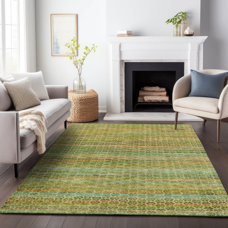 Machine Washable Indoor/Outdoor Oden ACN2155 Striped Rug, Rectangle 2'6" x 3'10"