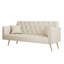 Canapé convertible de 71 pouces en velours beige rétro américain, convenant à un petit salon, une chambre à coucher ou un bureau-1765616746-1807402135