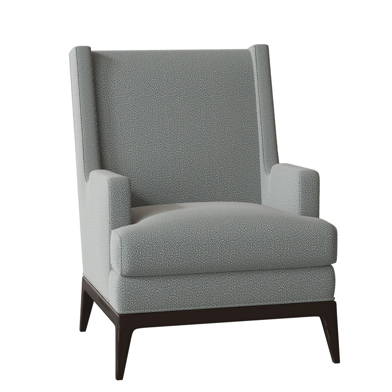 Cooper Upholstered Wingback Chair, Maya Cyan, American Walnut