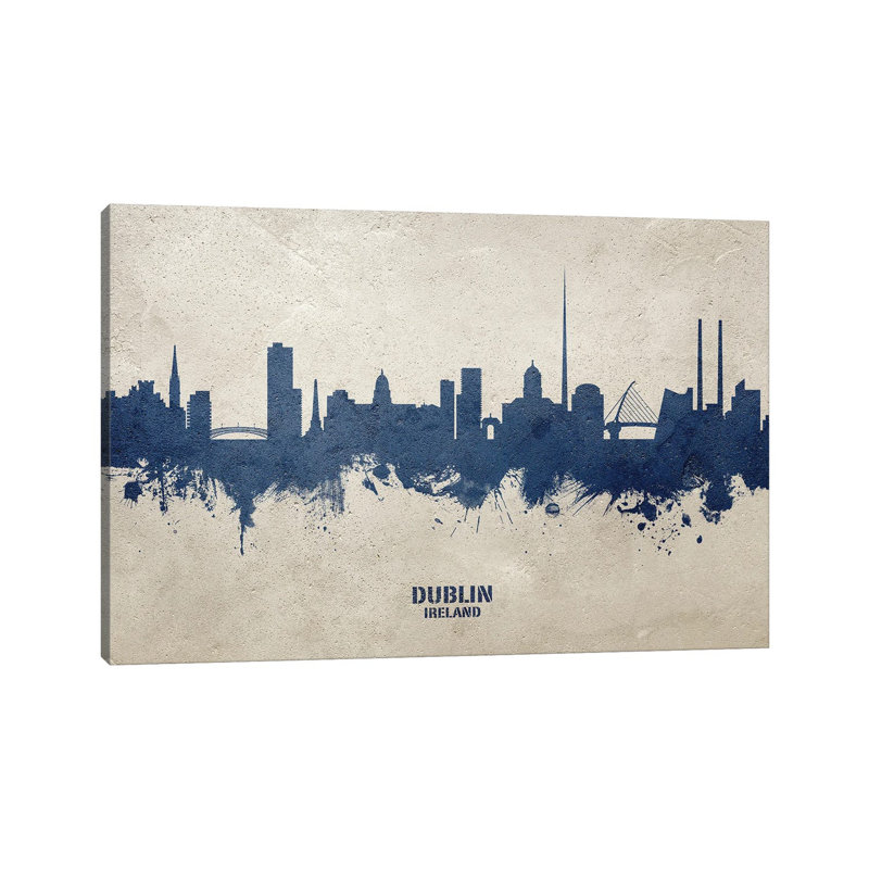 Dublin Ireland Skyline Concrete by Michael Tompsett - Wrapped Canvas Gallery-Wrapped Canvas Giclée, 20.32 cm H x 30.48 cm W