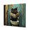 «Cute Cat Ready», journal sur la toilette II - reproduction d'art moderne en métal, décoration murale chat en métal
