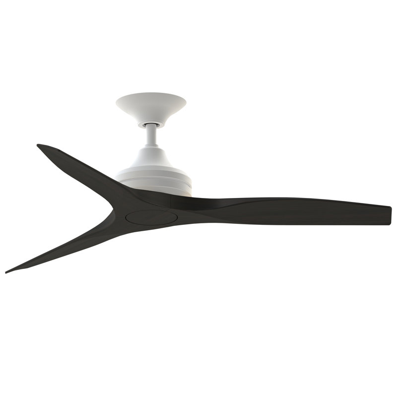Spitfire 48 inch Indoor/Outdoor Ceiling Fan - Matte White with Dark Walnut blades, Dark Walnut, Matte White