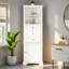 Armoire de rangement triangulaire haute avec 3 tiroirs et tablettes réglables-363512763