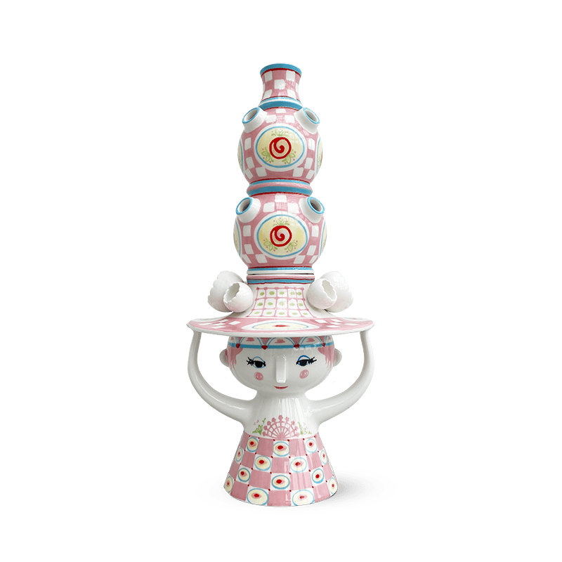 Lady With Hat Ceramic / Porcelain Table Vase