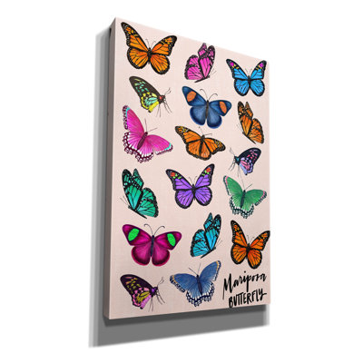 «Epic Graffiti» «Butterflies 1» par Elizabeth Caldwell, art mural sur toile, 12 po x 18 po
