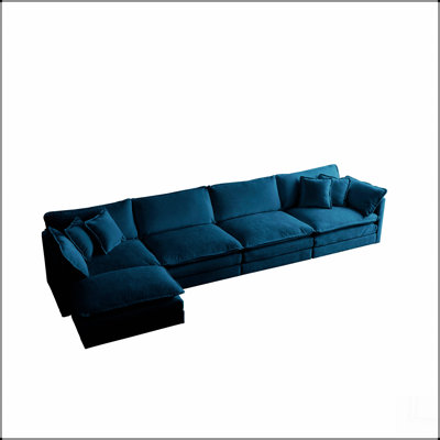 Canapé modulaire modulaire, canapé en U convertible 5 places avec repose-pieds
