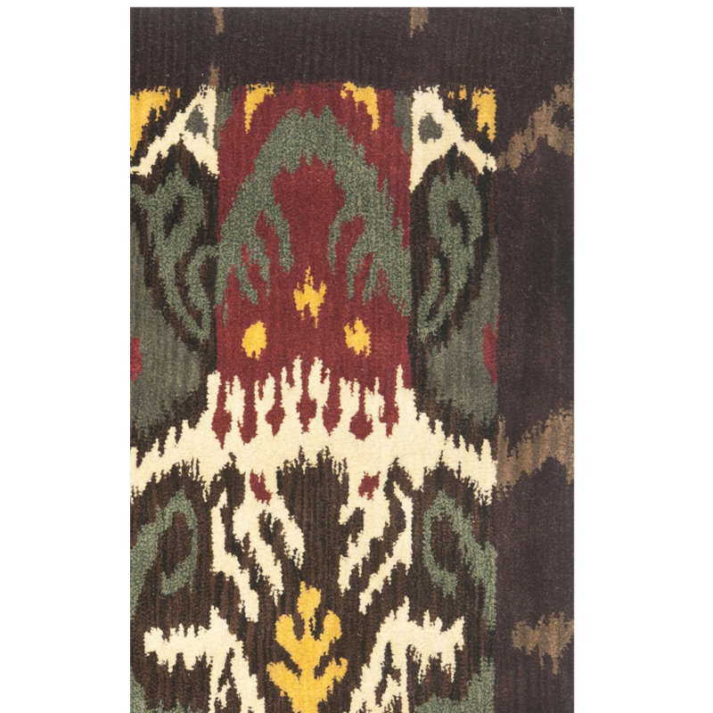 Tapis ikat en laine touffeté à la main Kline, Rectangle 5 pi x 8 pi