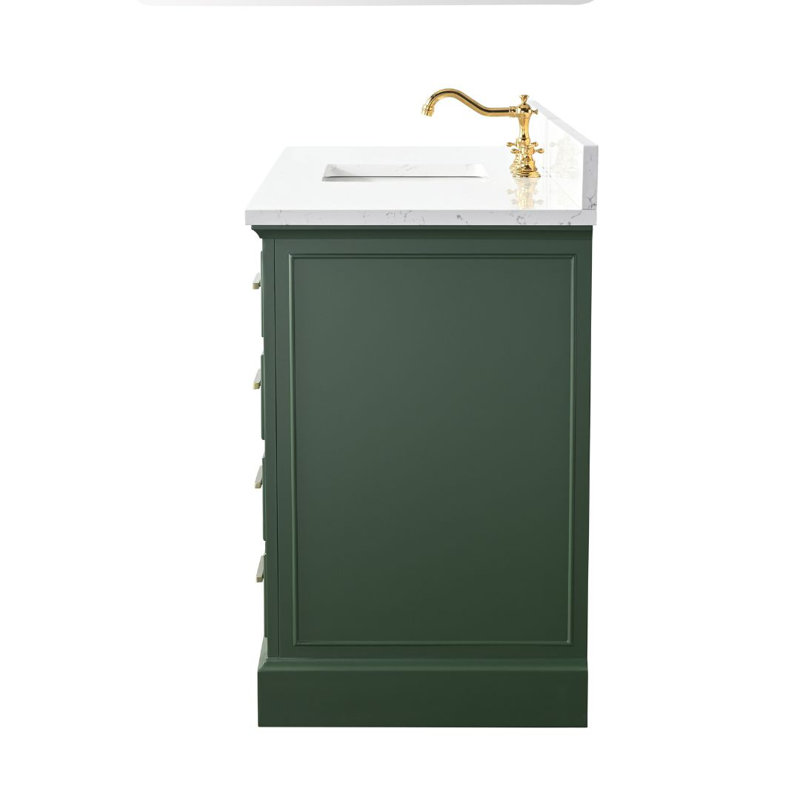 Thompson 60" W Single Bathroom Vanity, Evergreen/Brushed Gold