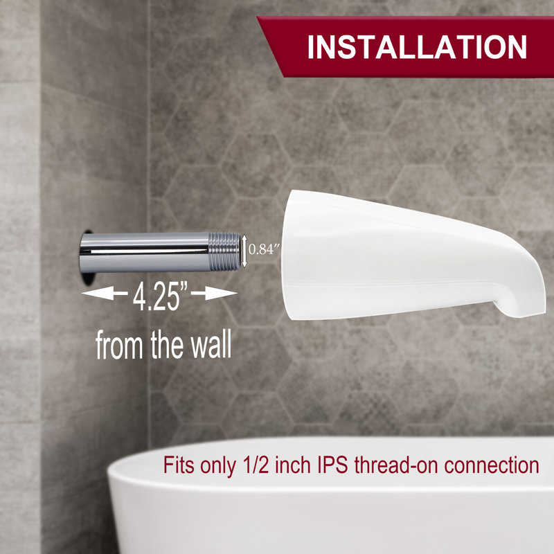 Bec de baignoire standard à raccordement frontal 5-1 / 4 ", Blanc