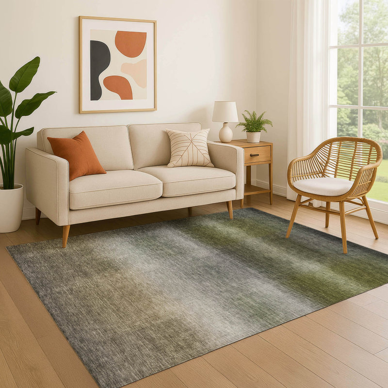 Premium Machine Washable Hooley AMF1735 Squares Rug, Rectangle 5' x 7'6"