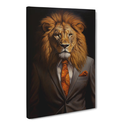 Lion In A Suit Painting No.2 - Wrapped Canvas