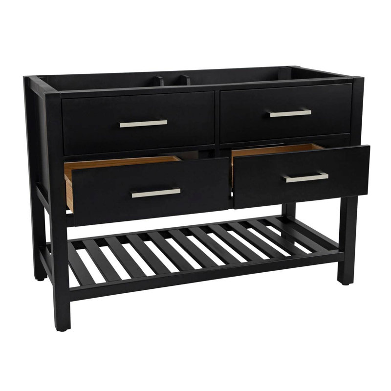 Ensemble de meuble-lavabo double l 48 po x P 22 po x H 34 po, Noir