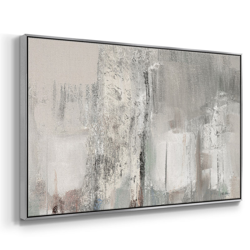 Glittering Shoreline-Framed Gallery Wrapped Canvas, H 27 po x l 41 po x P 2 po, Argent