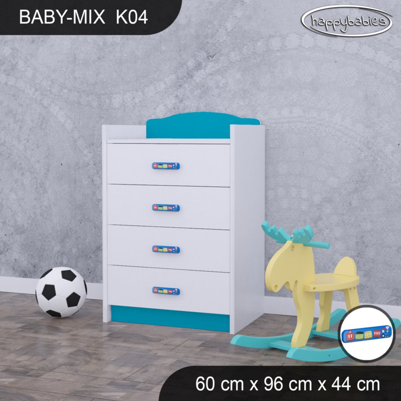 Baby Mix Kids 4 - Drawer Dresser, Blue