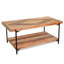 CONSDAN Solid Fir Wood Coffee Table, 2-Tier Industrial Farmhouse Table, 44" Rectangular Table