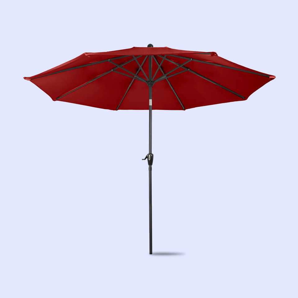 Red patio umbrella
