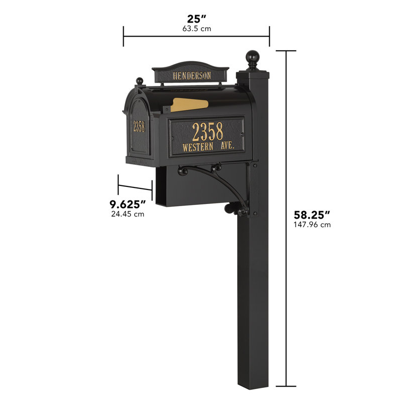 Ultimate Post Mounted Mailbox, Black