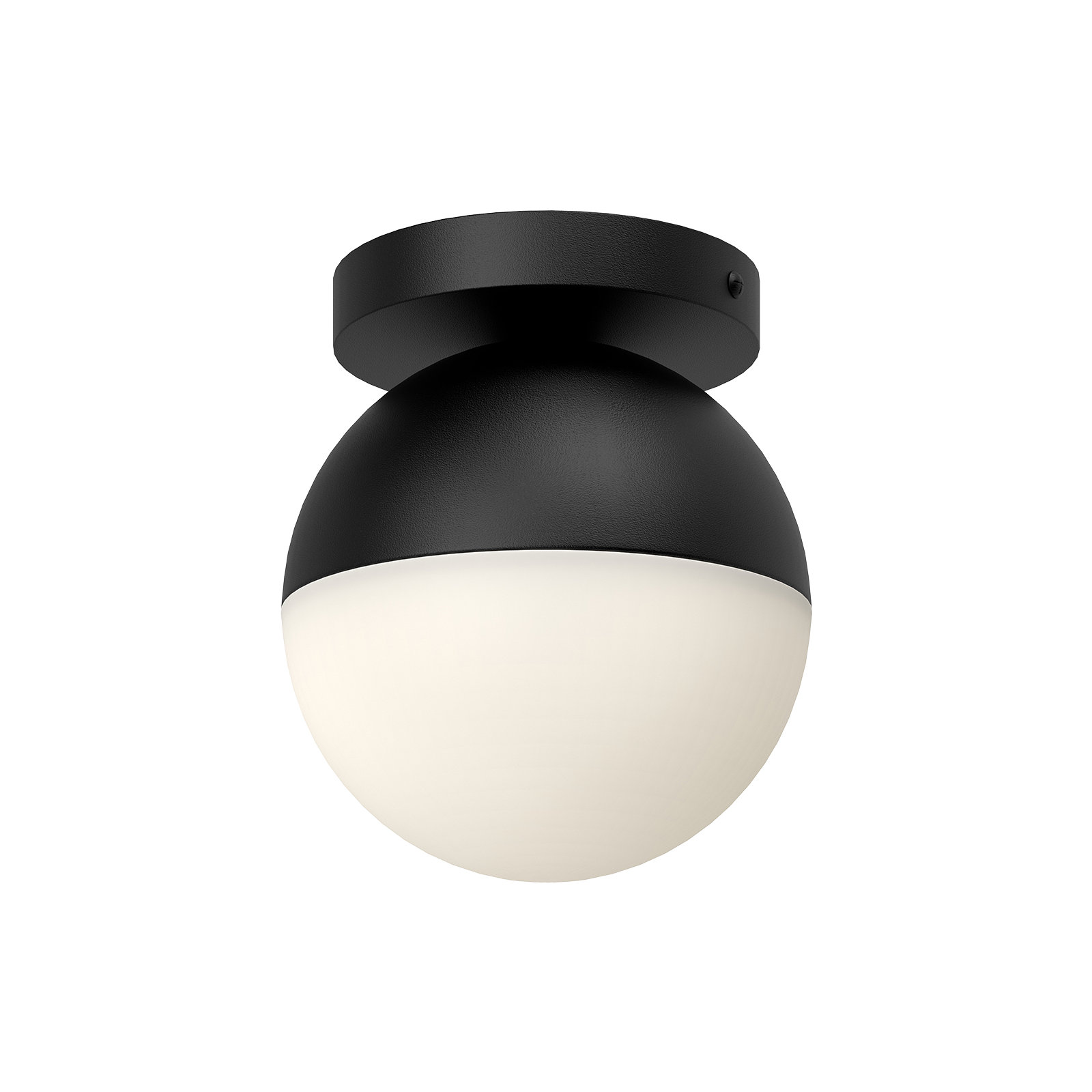 Monae Single Light Glass Flush Mount, 6.75" H x 6" W x 6" D, Black