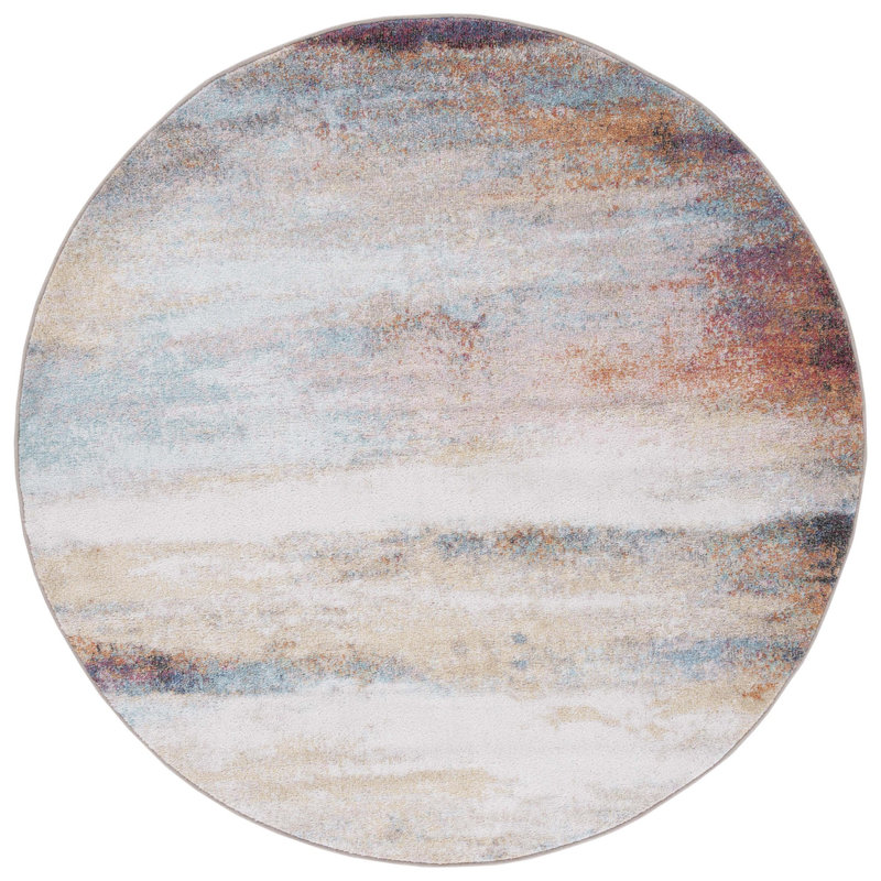 Phoenix 500 Performance Abstract Rug, Round 6'7"